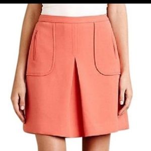 Maeve from Anthropologie coral A-line mini skirt with POCKETS